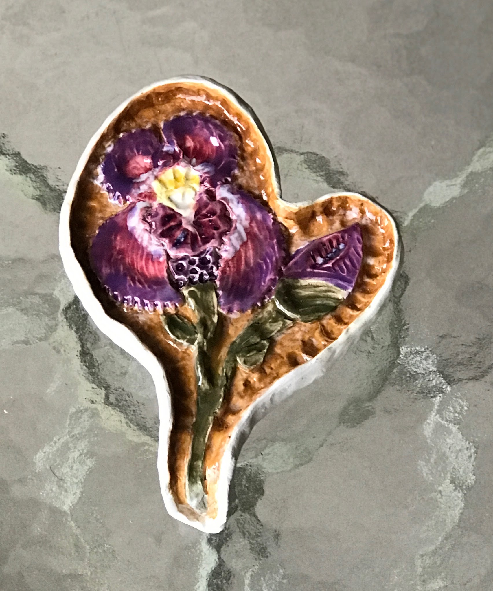 Purple Iris Spoon Rest